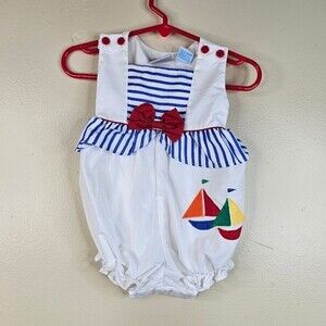 Small steps vintage sailor romper 3-6 months